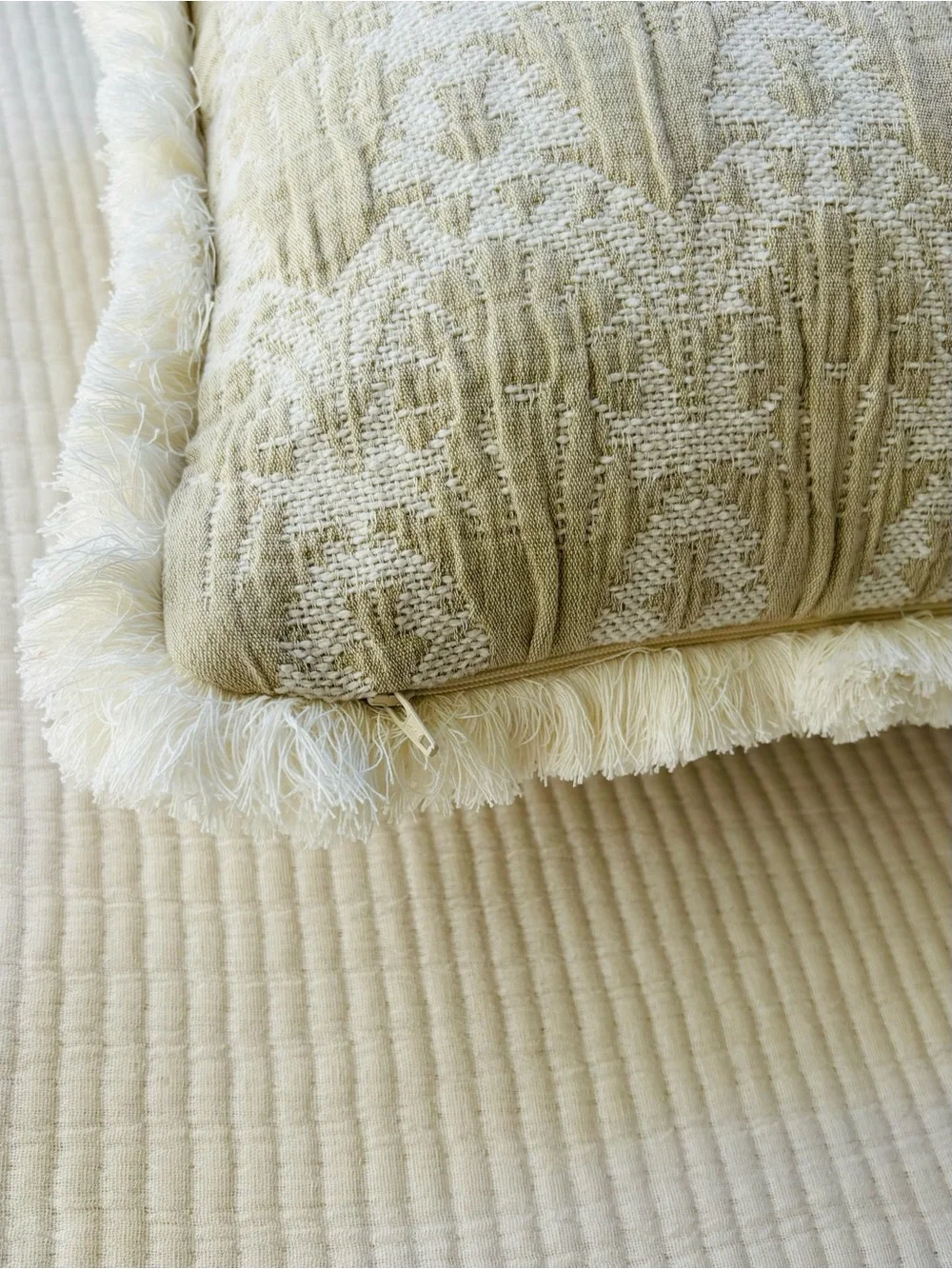 Threshold x Studio McGee Lumbar Woven Shell Block Fringe Pillow Natural NWT